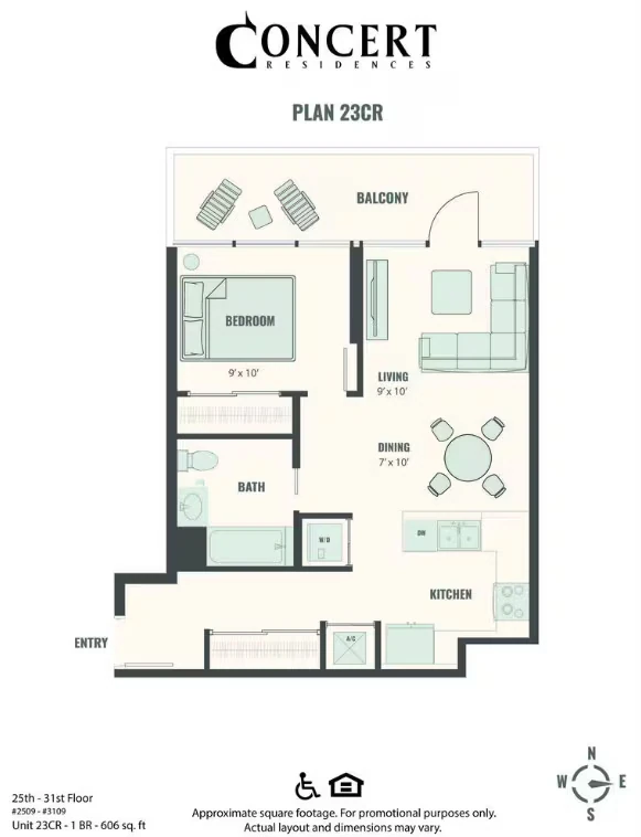 Concert D3 1x1 2103 floor plan